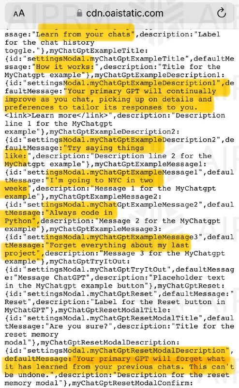 在最新泄露的源代码中，可以看到GPT即将具有自我学习功能，类似之前的微软小娜，学习你的使用习惯，共享账号的估计效果会打折扣