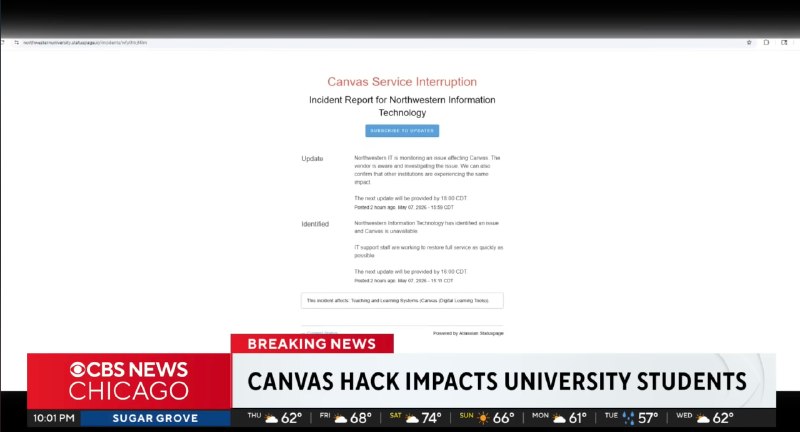 Canvas 遭黑客组织攻击致全球多所高校受影响教育科技公司 Instructure 确认旗下学习管理平台 Canvas 遭到未授权访问和数据窃取